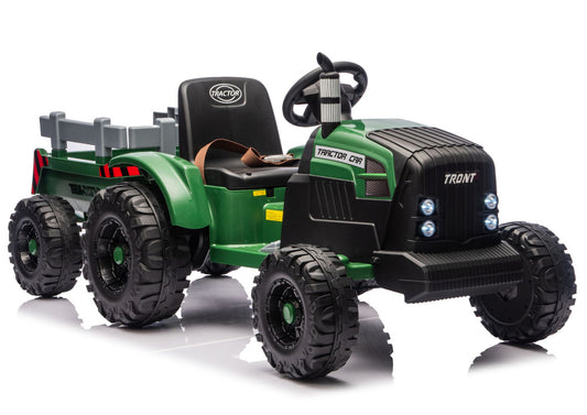 CH9959B Battery Operated Tractor with Trailer Dark Green 24V - image 1