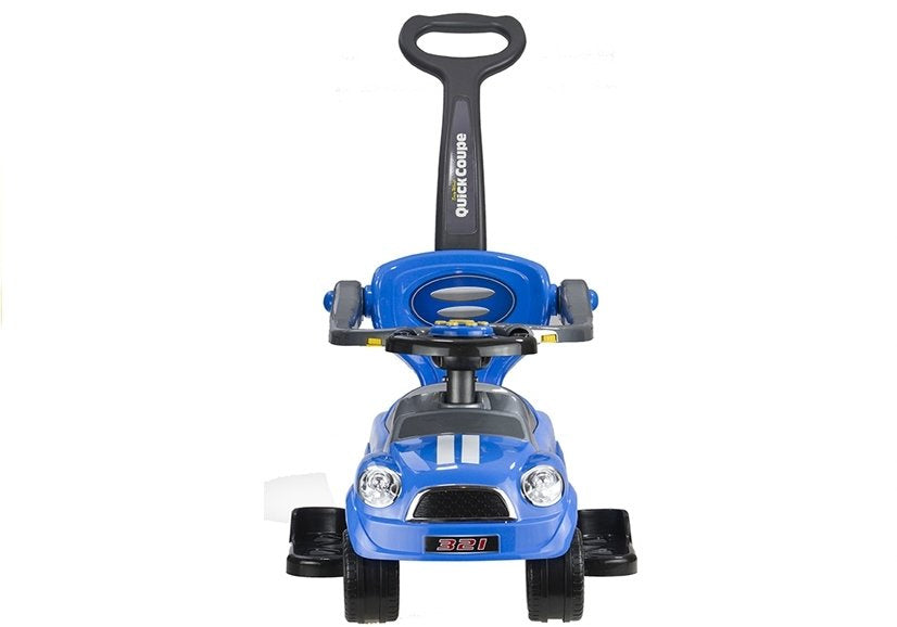 Coupe Car Manual Ride On with Parent Handle - Blue - attēls 2
