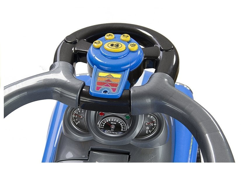 Coupe Car Manual Ride On with Parent Handle - Blue - attēls 6
