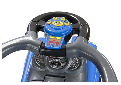 Coupe Car Manual Ride On with Parent Handle - Blue - attēls 6