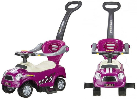 Coupe Car Manual Ride On with Parent Handle - Purple - attēls 1