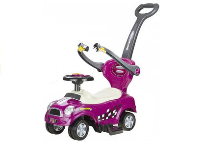 Coupe Car Manual Ride On with Parent Handle - Purple - attēls 3