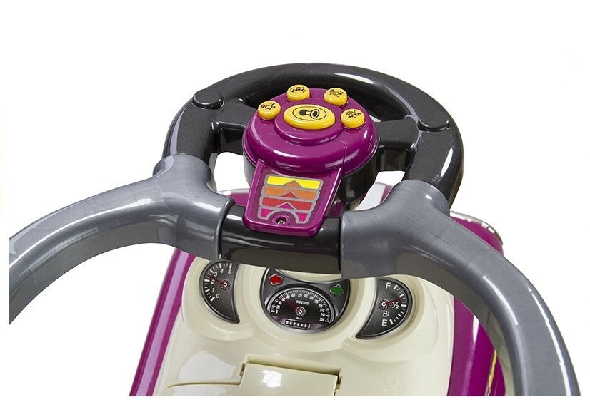 Coupe Car Manual Ride On with Parent Handle - Purple - attēls 6