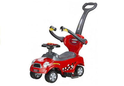 Coupe Car Manual Ride On with Parent Handle - Red - attēls 2