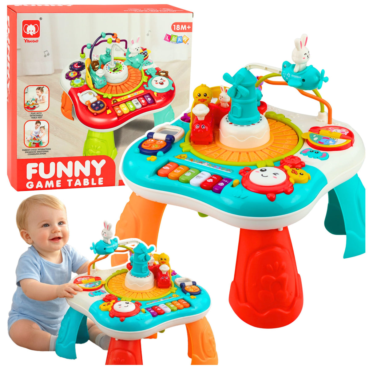 Educational Table Interactive Music Panel Piano 2 in 1 Turquoise - image 5