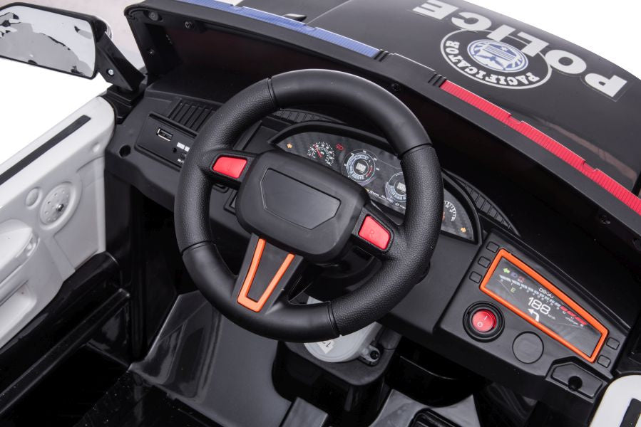 Electric Ride On Car BBH-021 Police White - attēls 8