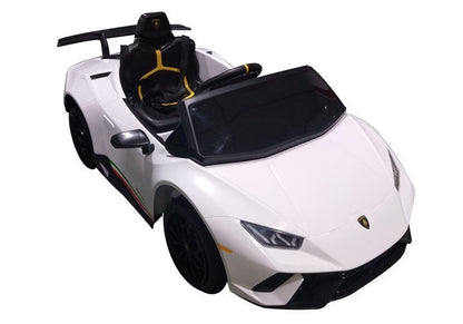 Electric Ride On Car Lamborghini Huracan White - attēls 4