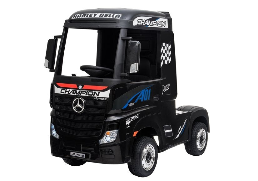 Electric Ride-On Car Mercedes Actros Black Painted MP4 - attēls 4