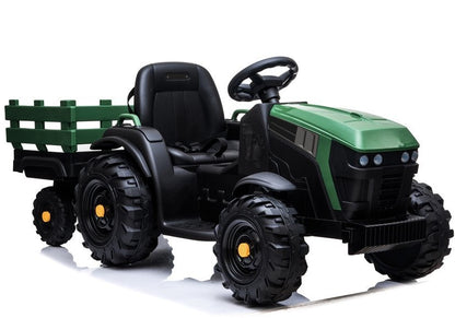 Electric Ride On Tractor with a trailer BDM0925 Military Green - pilt 1