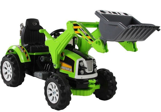 Electric Ride On Tractor with Bucket Excavator Green - attēls 1