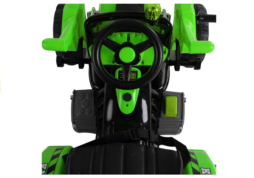 Electric Ride On Tractor with Bucket Excavator Green - attēls 3