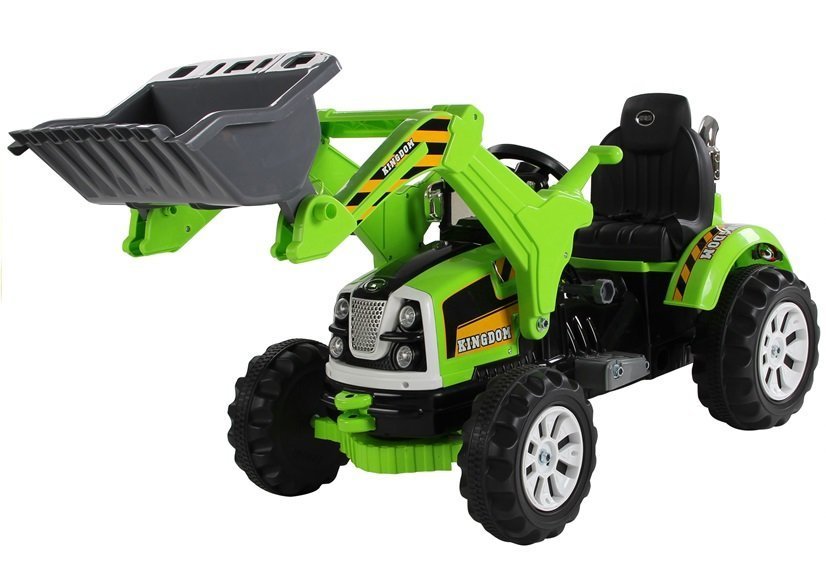 Electric Ride On Tractor with Bucket Excavator Green - attēls 7