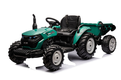 HC-306 Battery Operated Tractor With Trailer Dark Green 24V - attēls 2