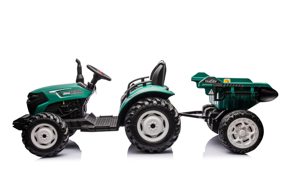 HC-306 Battery Operated Tractor With Trailer Dark Green 24V - attēls 4