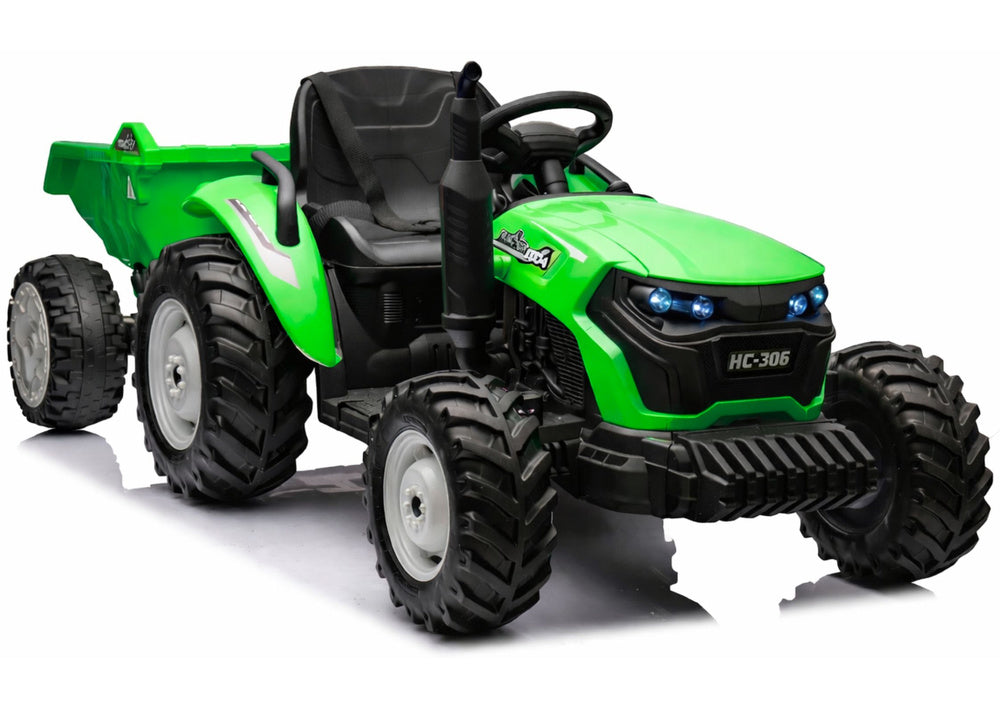 HC-306 Battery Operated Tractor With Trailer Light Green 24V - attēls 1