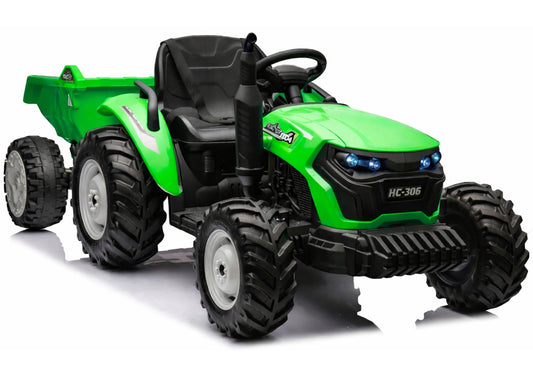 HC-306 Battery Operated Tractor With Trailer Light Green 24V - attēls 1