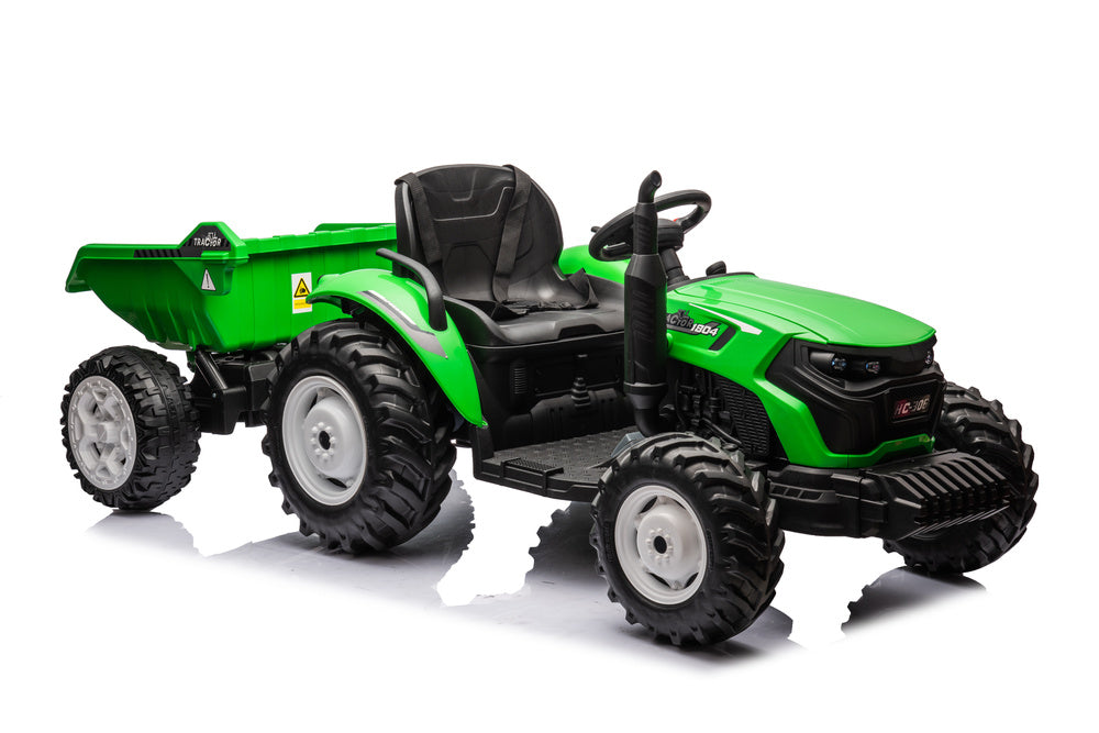 HC-306 Battery Operated Tractor With Trailer Light Green 24V - attēls 2