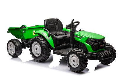 HC-306 Battery Operated Tractor With Trailer Light Green 24V - attēls 2