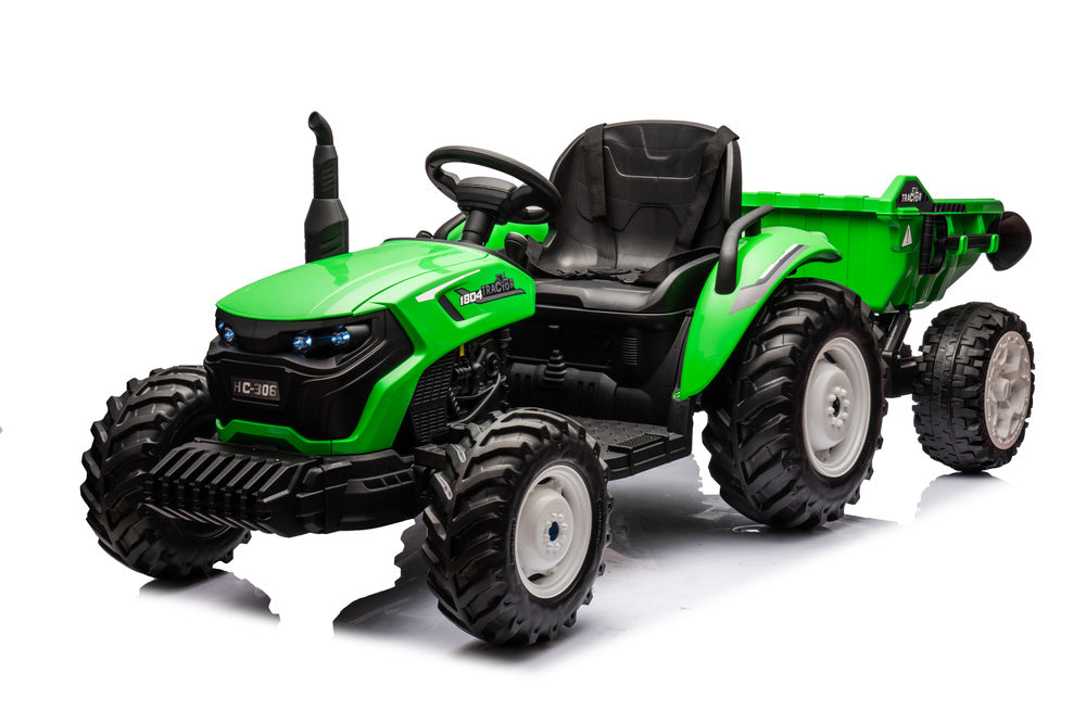 HC-306 Battery Operated Tractor With Trailer Light Green 24V - attēls 5