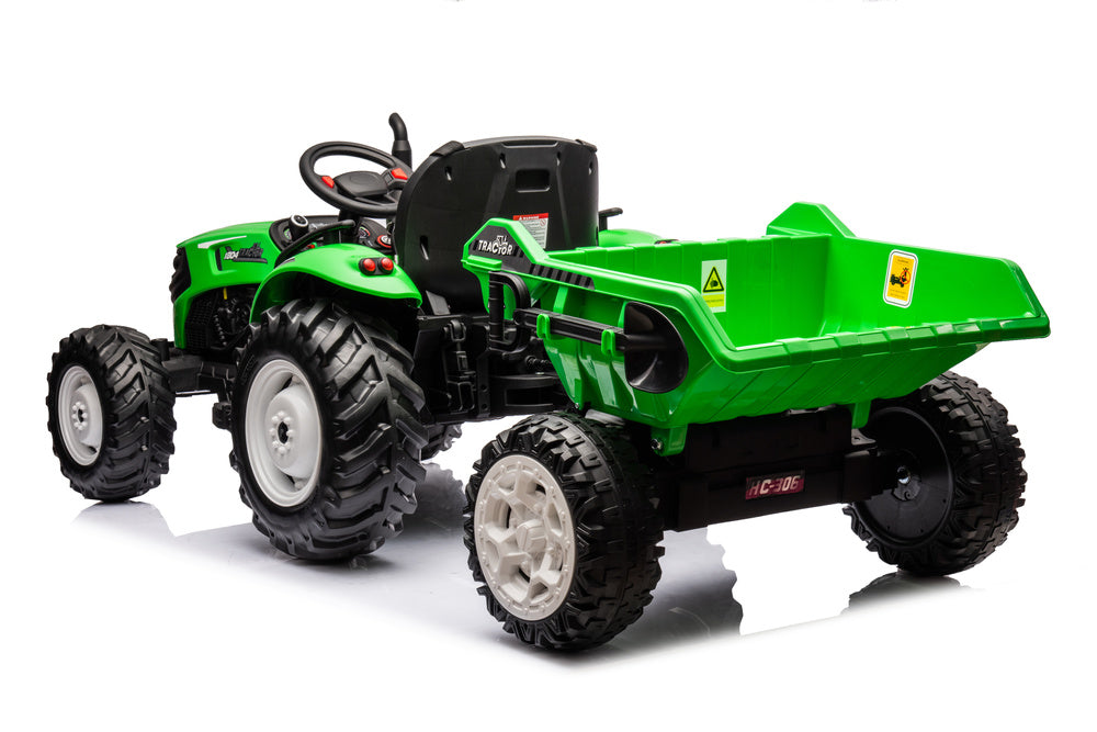 HC-306 Battery Operated Tractor With Trailer Light Green 24V - attēls 7