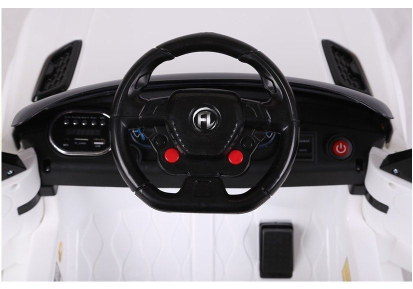 HL1638 Electric Ride On Car - White - attēls 7