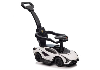 Lamborghini QLS-996T Ride-on With Pusher White - attēls 1