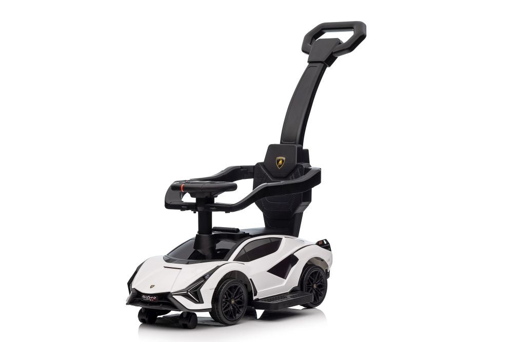 Lamborghini QLS-996T Ride-on With Pusher White - attēls 3
