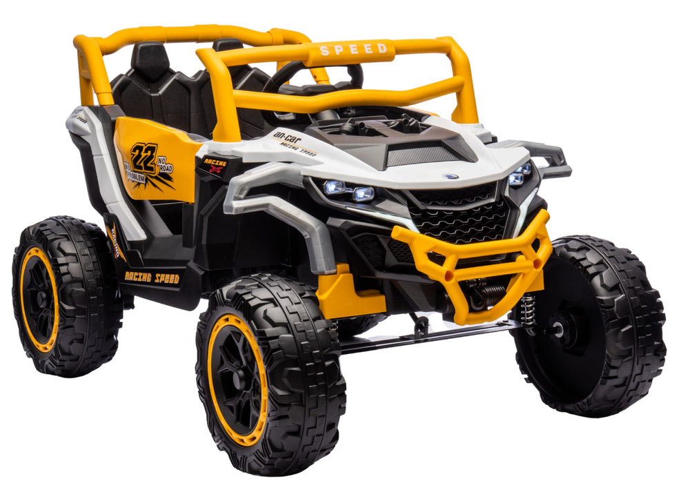 M1 White and Yellow Battery-Powered Vehicle 4x4 - attēls 1