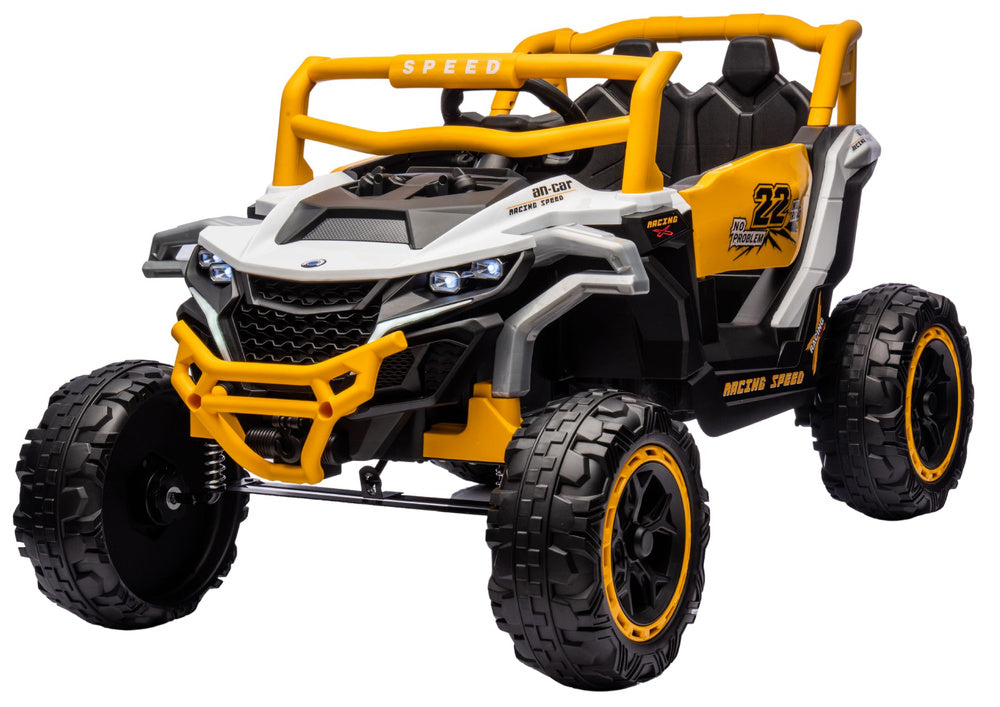 M1 White and Yellow Battery-Powered Vehicle 4x4 - attēls 2