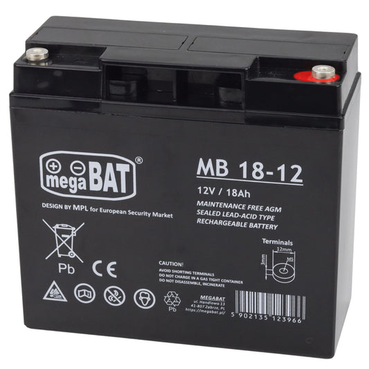 Mega Bat gel battery for the car for a 12V18Ah battery - attēls 1