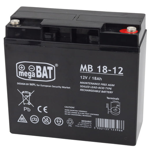 Mega Bat gel battery for the car for a 12V18Ah battery - attēls 4