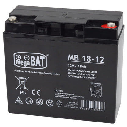 Mega Bat gel battery for the car for a 12V18Ah battery - attēls 5