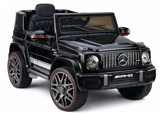 Mercedes AMG G 63 juodas dažytas vaikiškas elektromobilis - nuotrauka 1