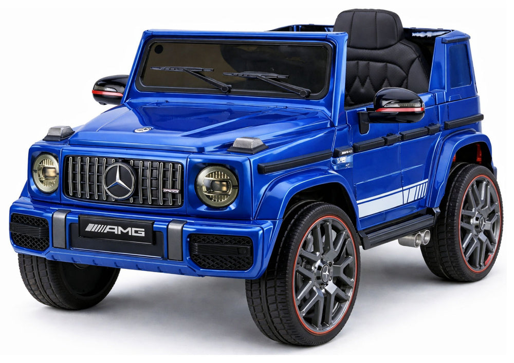 Mercedes AMG G 63 mėlynas dažytas vaikiškas elektromobilis - nuotrauka 2