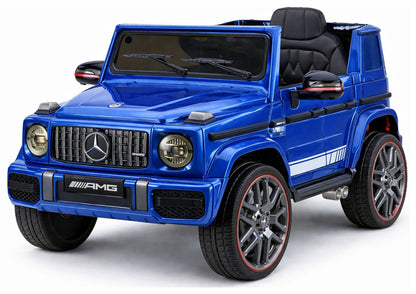 Mercedes AMG G 63 mėlynas dažytas vaikiškas elektromobilis - nuotrauka 2