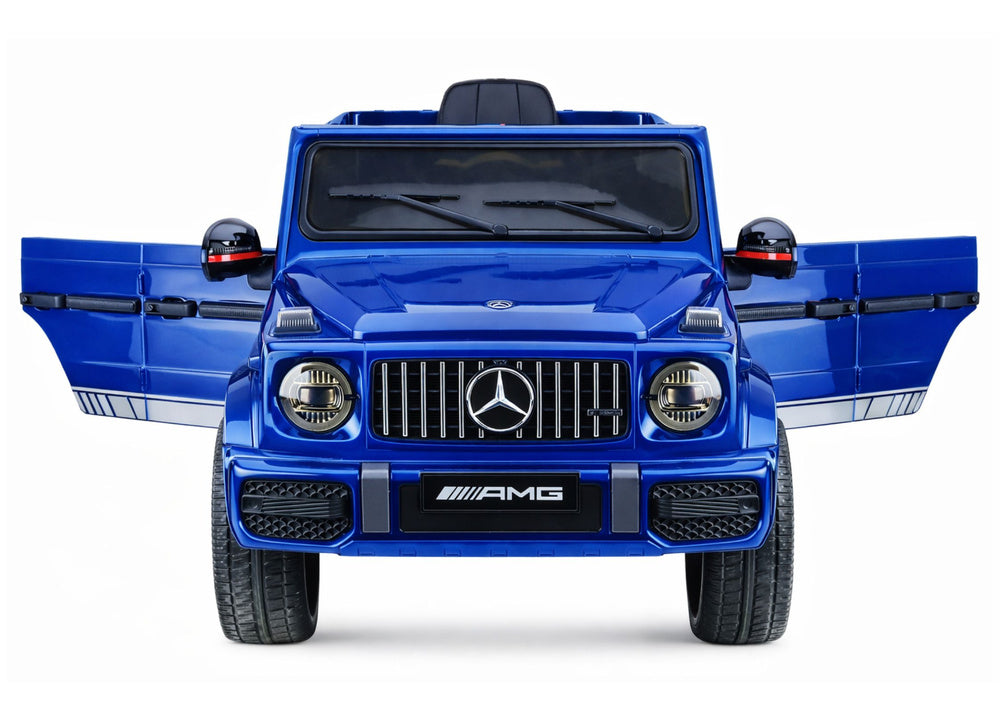 Mercedes AMG G 63 mėlynas dažytas vaikiškas elektromobilis - nuotrauka 5