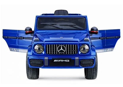 Mercedes AMG G 63 mėlynas dažytas vaikiškas elektromobilis - nuotrauka 5