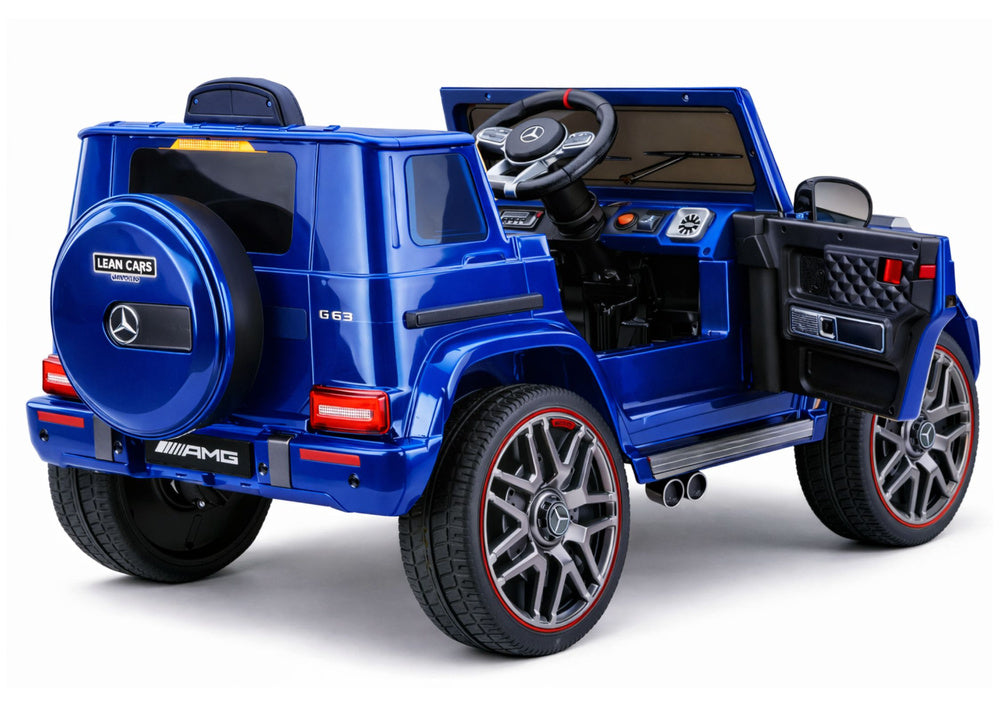 Mercedes AMG G 63 mėlynas dažytas vaikiškas elektromobilis - nuotrauka 7