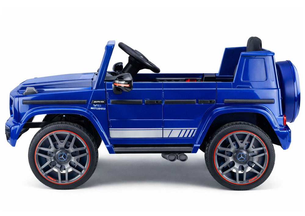 Mercedes AMG G 63 mėlynas dažytas vaikiškas elektromobilis - nuotrauka 8