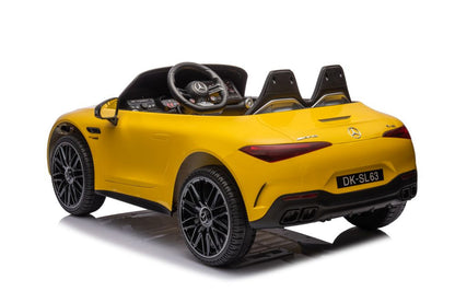 Mercedes AMG SL63 Battery Car, Yellow Painted - attēls 3