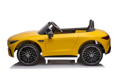 Mercedes AMG SL63 Battery Car, Yellow Painted - attēls 4