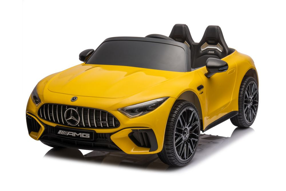 Mercedes AMG SL63 Battery Car, Yellow Painted - attēls 5