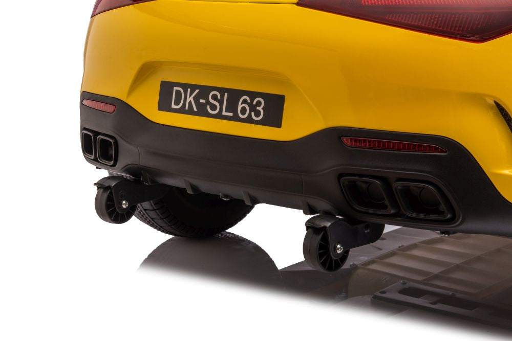 Mercedes AMG SL63 Battery Car, Yellow Painted - attēls 6