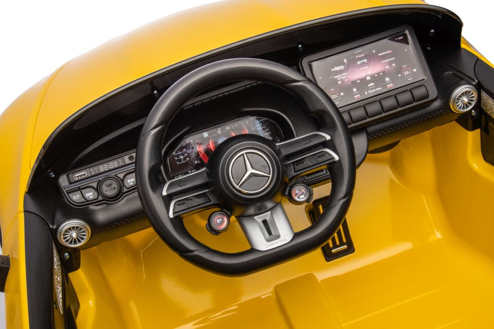 Mercedes AMG SL63 Battery Car, Yellow Painted - attēls 7