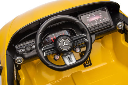 Mercedes AMG SL63 Battery Car, Yellow Painted - attēls 7