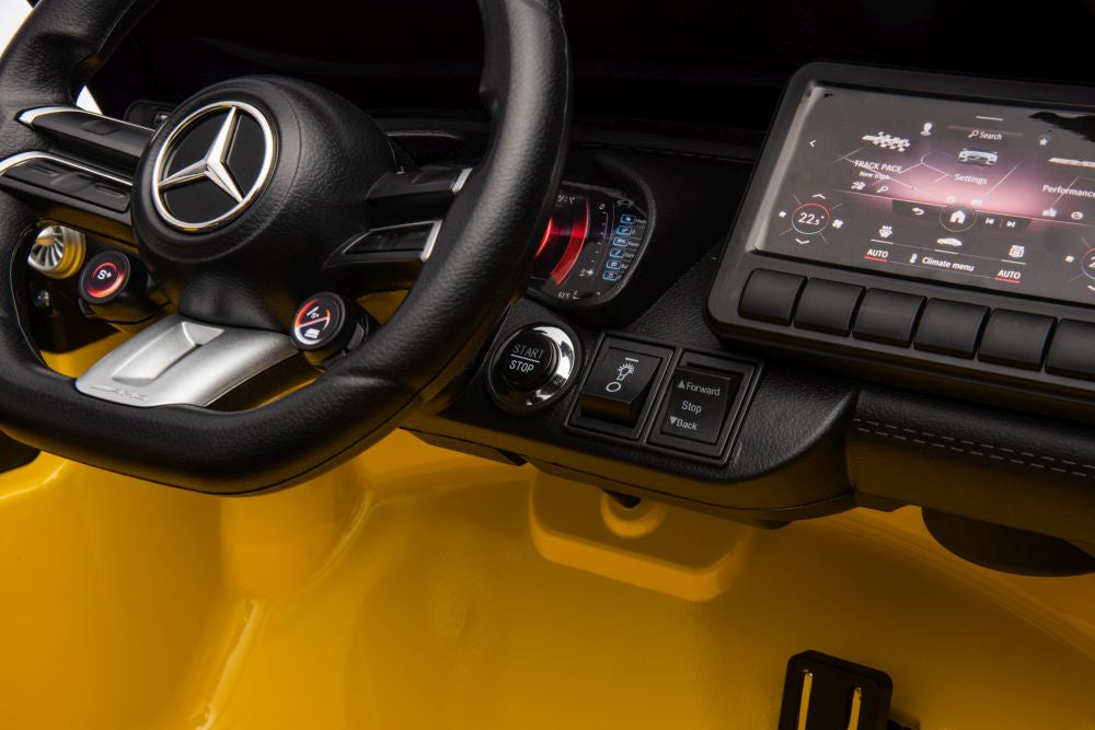 Mercedes AMG SL63 Battery Car, Yellow Painted - attēls 8
