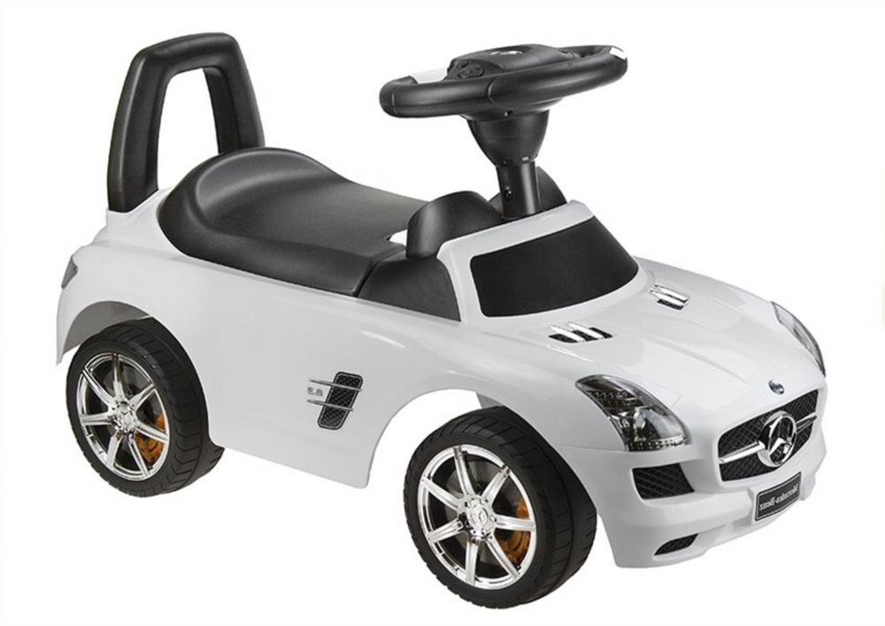 Mercedes-Benz SLS AMG White - Kids Push Along Ride On Car - attēls 1