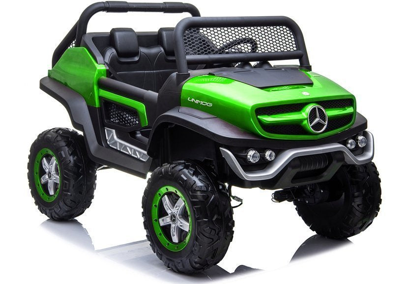 Mercedes Unimog vaikiškas elektromobilis žalias - nuotrauka 1