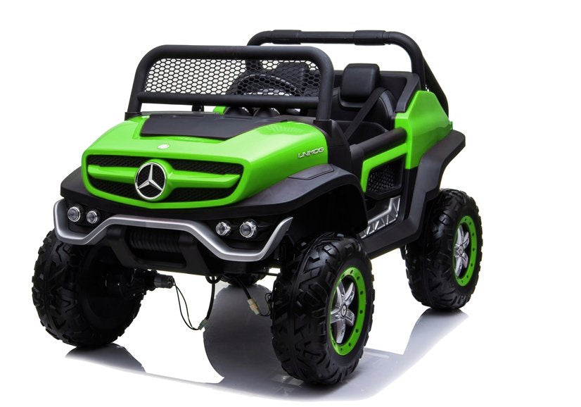 Mercedes Unimog vaikiškas elektromobilis žalias - nuotrauka 2