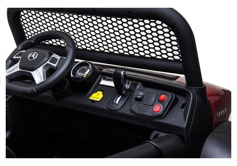 Mercedes Unimog vaikiškas elektromobilis raudonas - nuotrauka 6